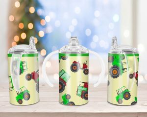 Kids Tractor Sippy Cup Sublimation Design