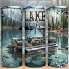 Lake Life Pontoon Boat Tumbler Png