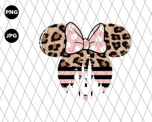 Leopard And Pink Minnie Mouse Png