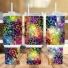 Leopard And Rainbow Gold 40 Oz 2 Piece Tumbler Wrap