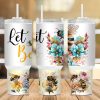 Let It Bee Floral 40 Oz 2 Piece Tumbler Wrap