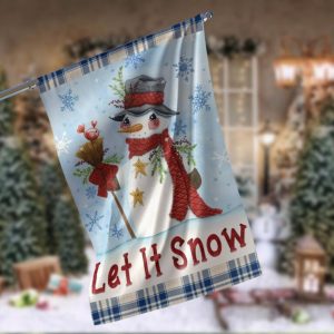 Let It Snow Snowman Garden Flag – 12×18 Garden Flag