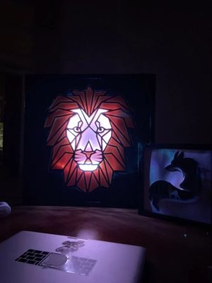 Lion King 3D Paper Cut Light Box Template
