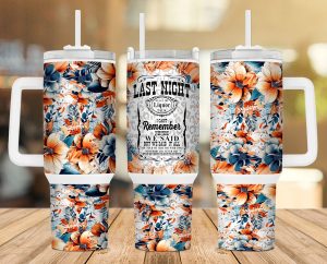Liqour Talk Boho Floral 40 Oz 2 Piece Tumbler Wrap