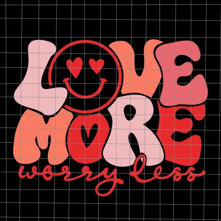 Love More Worry Less Svg, Smile Face Heart Eyes Valentines Day Svg Love More Worry Less Svg, Smile Face Heart Eyes Valentines Day Svg