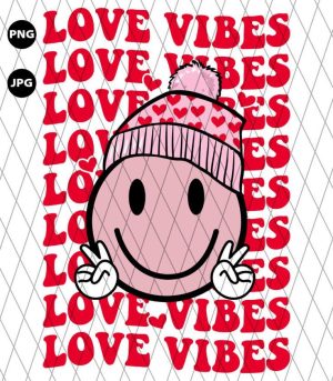 Love Vibes Smiley Face PNG