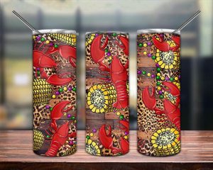 Mardi Gras Crawfish Tumbler Png