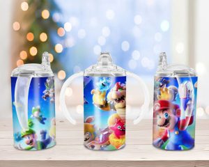 Mario Sippy Cup Sublimation Design