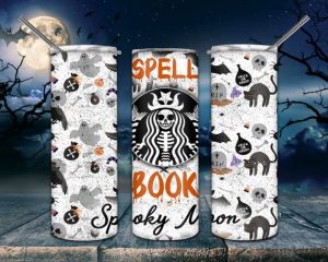 Mean Girls Halloween Tumbler PNG, Spooky Mom 20oz Skinny Tumbler