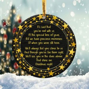 Memory Bauble Sympathy Ornament Png, Round Christmas Ornament