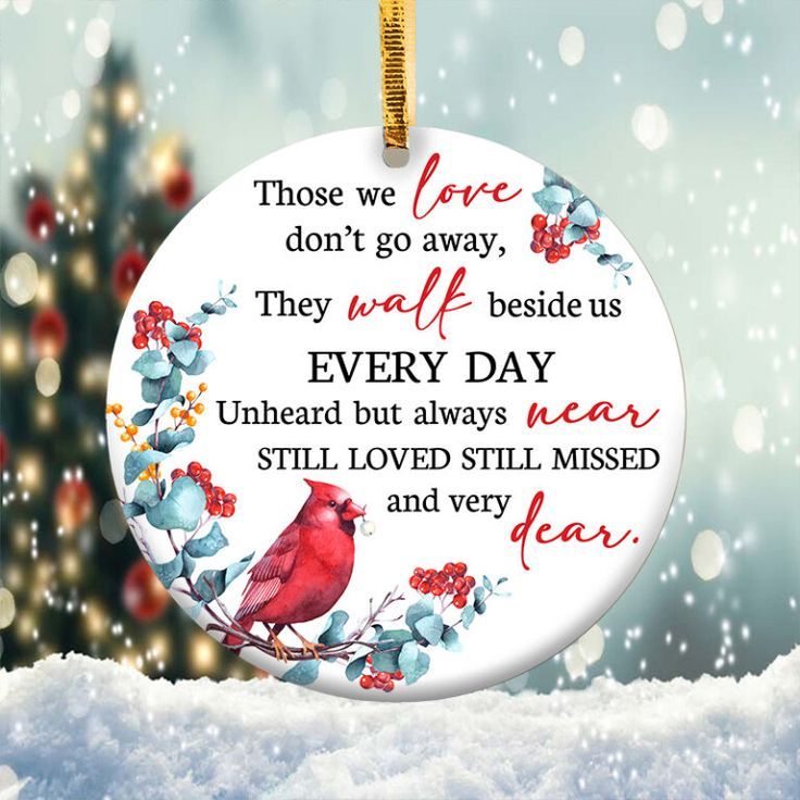 Memory Cardinal Ornament Png, Round Christmas Ornament Memory Cardinal Ornament Png, Round Christmas Ornament