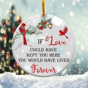 Memory Lived Forever Ornament Png, Round Christmas Ornament