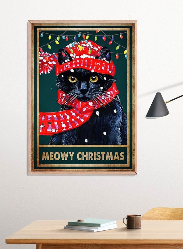 Meowy Christmas Poster Print, Digital Poster Wall Art Meowy Christmas Poster Print, Digital Poster Wall Art