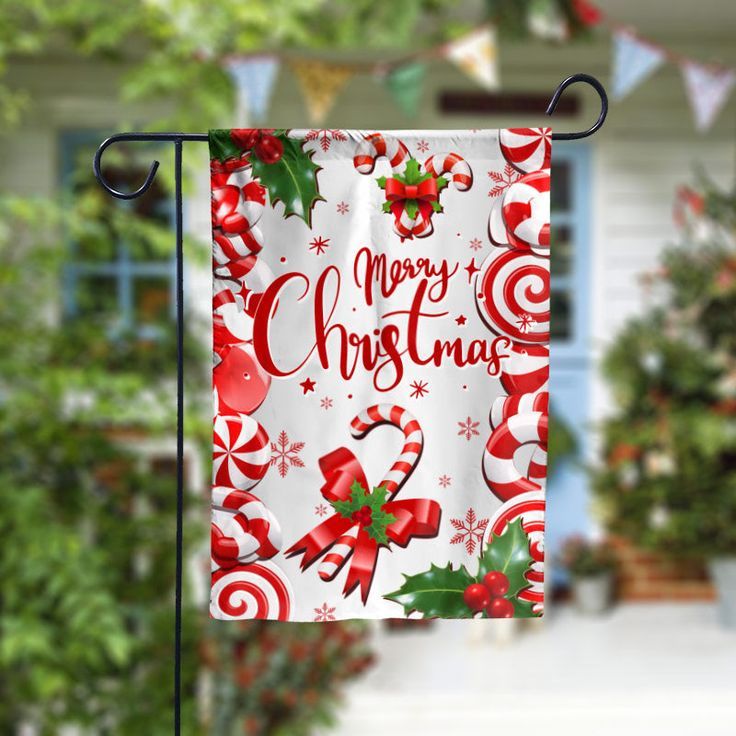 Merry Christmas Candy Garden Flag – 12×18 Garden Flag Merry Christmas Candy Garden Flag – 12×18 Garden Flag