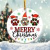 Merry Christmas Dog Paws Ornament Png, Round Christmas Ornament