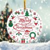 Merry Christmas Ornament Png, Round Christmas Ornament