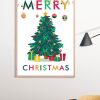 Merry Christmas Poster Print, Digital Poster Wall Art