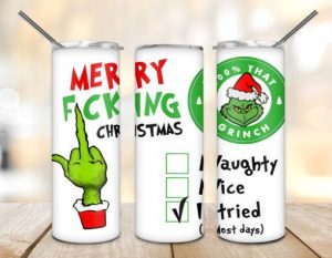 Merry Fucking Christmas Tumbler PNG