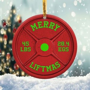 Merry Liftmas Weight Plate Ornament Png