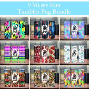 Messy Bun Bundle Tumbler Png
