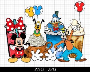 Mickey And Friends Coffee Cups Png