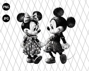 Mickey And Minnie Black And White Png Files
