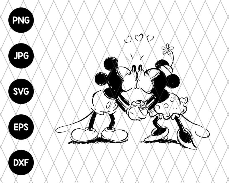 Mickey And Minnie Sketch Svg File 2 Mickey And Minnie Sketch Svg File 2