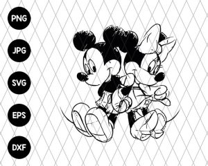 Mickey And Minnie Sketch Svg File