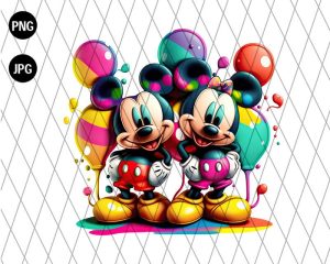 Mickey And Minnie Splash Of Color Png Files