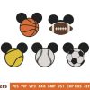 Mickey Cartoon Balls Embroidery Design