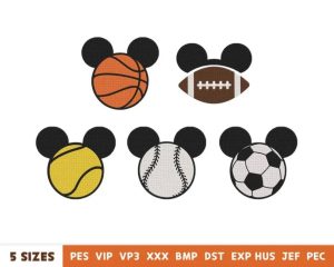 Mickey Cartoon Balls Embroidery Design