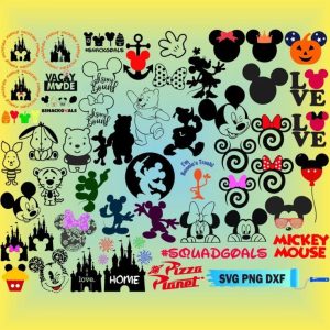 Mickey Mouse svg, Winnie Svg, Disneyland Castle Svg