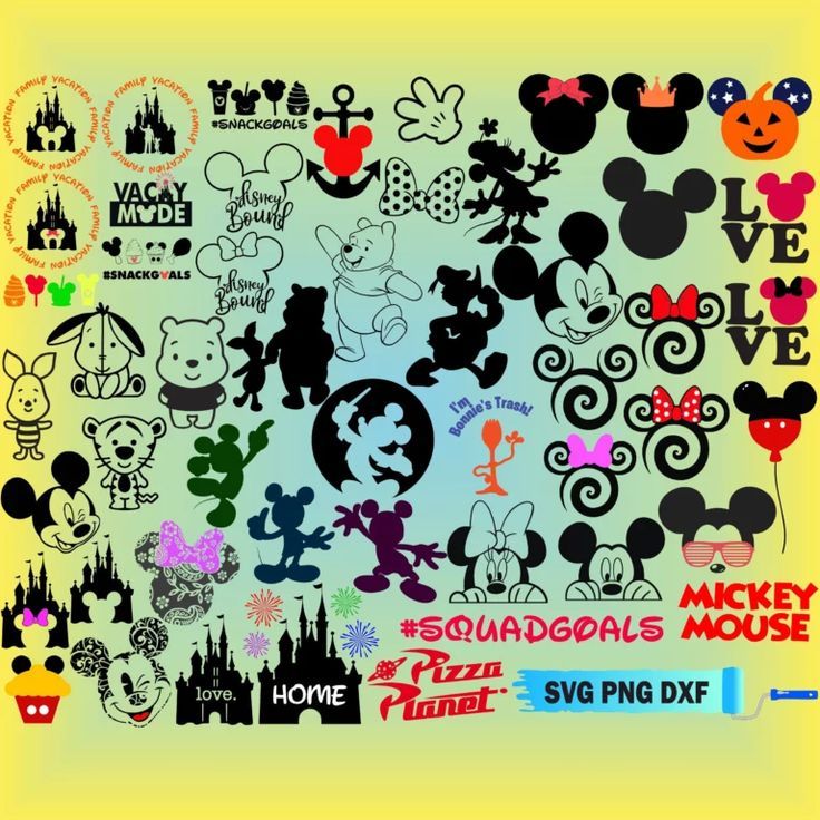 Mickey Mouse svg, Winnie Svg, Disneyland Castle Svg Mickey Mouse svg, Winnie Svg, Disneyland Castle Svg