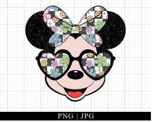 Minnie Checkerboard Flower Png