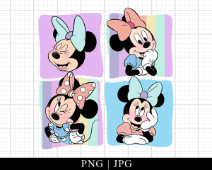Minnie Colorful Png Family Trip 2023 Png