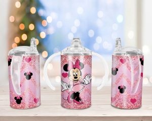 Minnie Glitter Sippy Cup Sublimation Design
