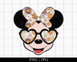 Minnie Mouse Glasses Boho Flower Png Family Trip 2023 Png