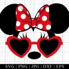 Minnie With Heart Sunglasses And Dot Bow Svg Family Trip 2023 Svg