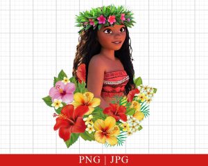 Moana With Flowers Png Files