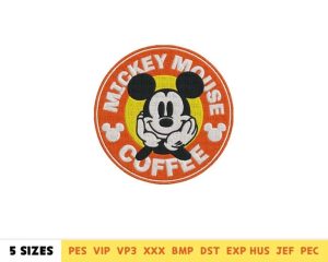 Mouse Coffee Stamp Embroidery Design
