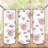 Mouse Head Pink Flower Tumbler Png