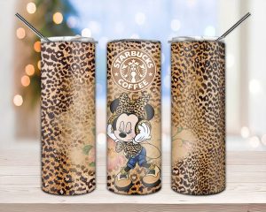 Mouse Minnie Leopard Starbucks Coffee Tumbler Png