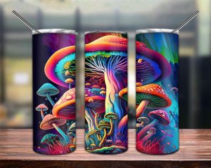 Mushroom Psychedelic Colorful Tumbler Png