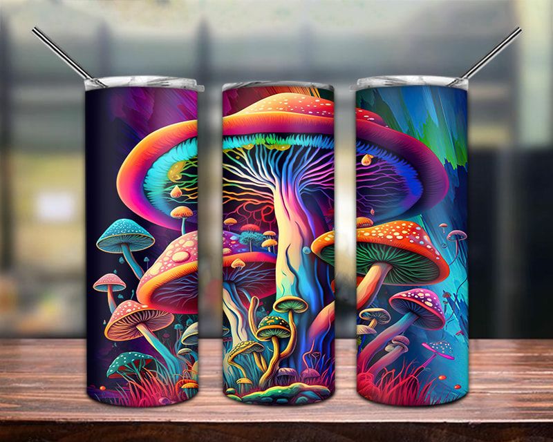 Mushroom Psychedelic Colorful Tumbler Png Mushroom Psychedelic Colorful Tumbler Png