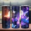 Neon Butterfly Tumbler Png