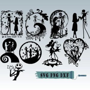 Nightmare Before Christmas Svg, Jack Skellington And Sally SVG