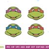 Ninja Cartoon Faces Embroidery Designs