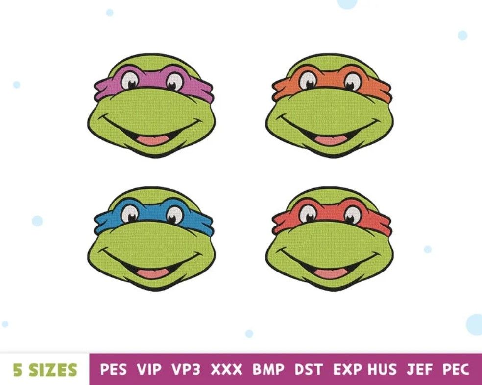 Ninja Cartoon Faces Embroidery Designs Ninja Cartoon Faces Embroidery Designs