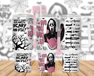 No You Hang Up Ghostface 40 Oz 2 Piece Tumbler Wrap