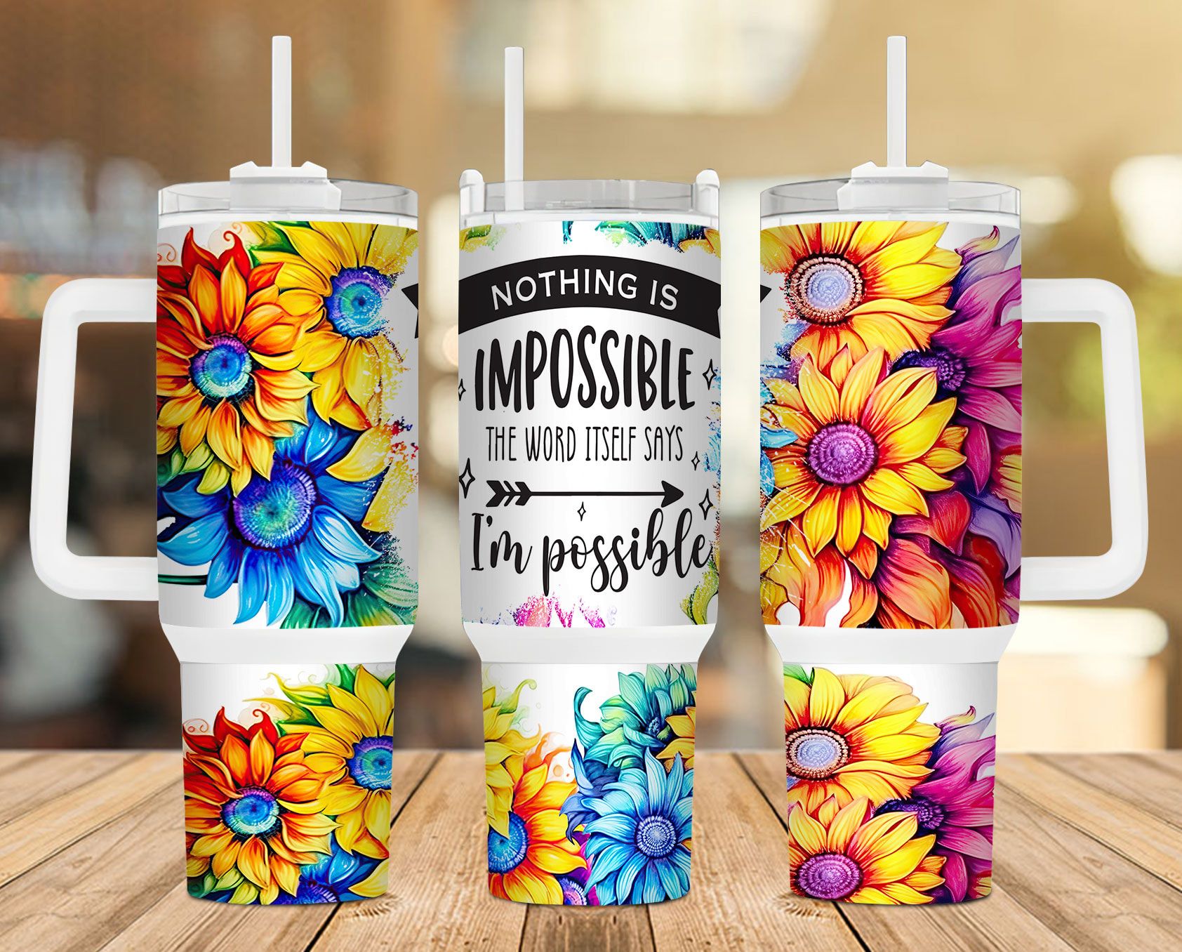 Nothing Is Impossible Color Floral 40 Oz 2 Piece Tumbler Wrap Nothing Is Impossible Color Floral 40 Oz 2 Piece Tumbler Wrap